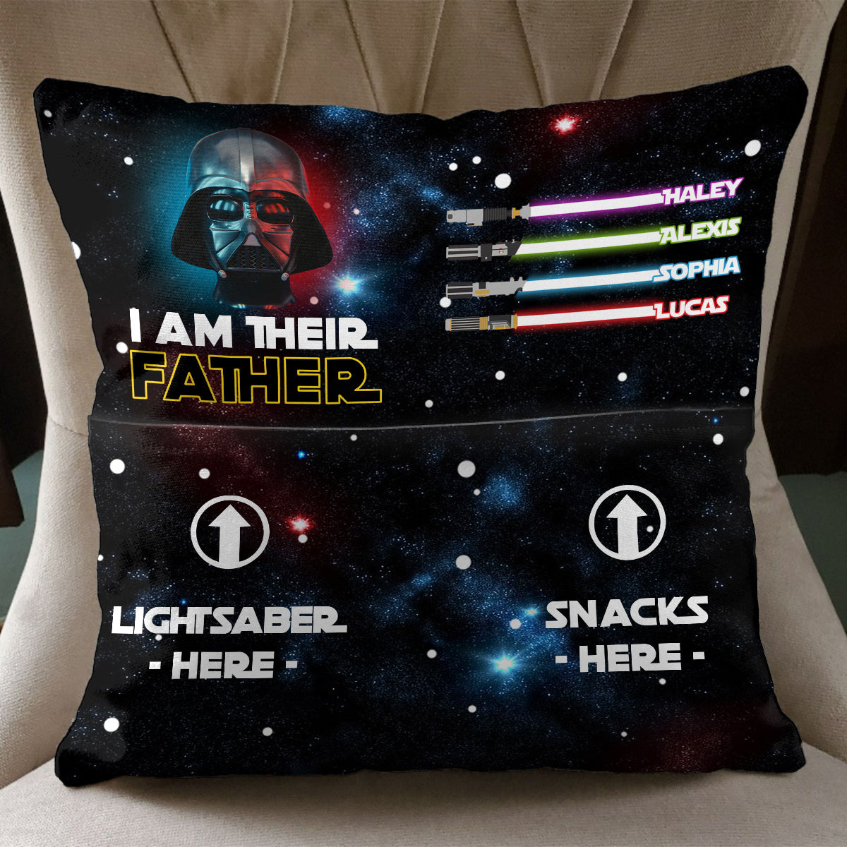 Personalized Pocket Pillow I Am Their Father Star Wars Gift