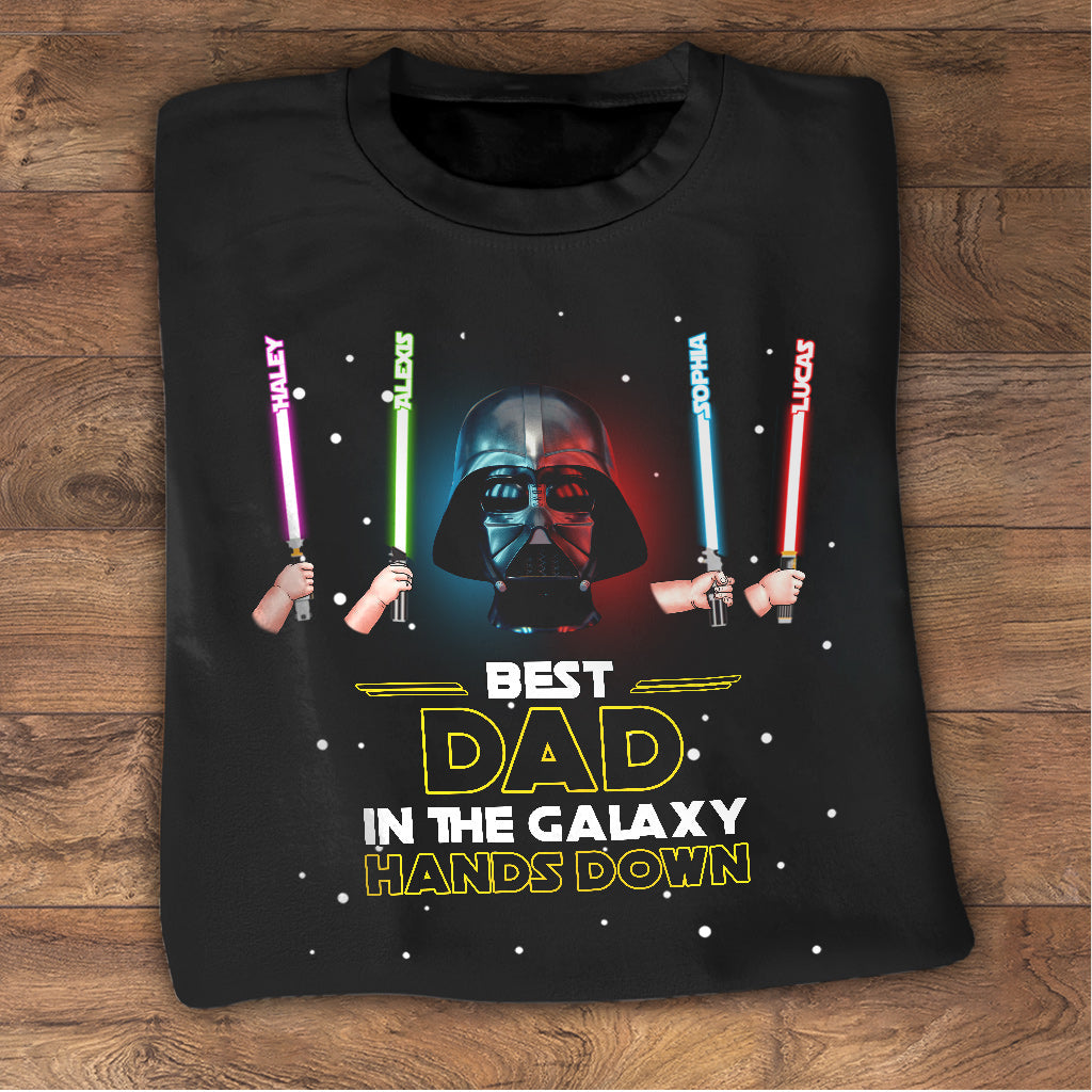 Personalized Best Dad in the Galaxy T-shirt & Hoodie Gift