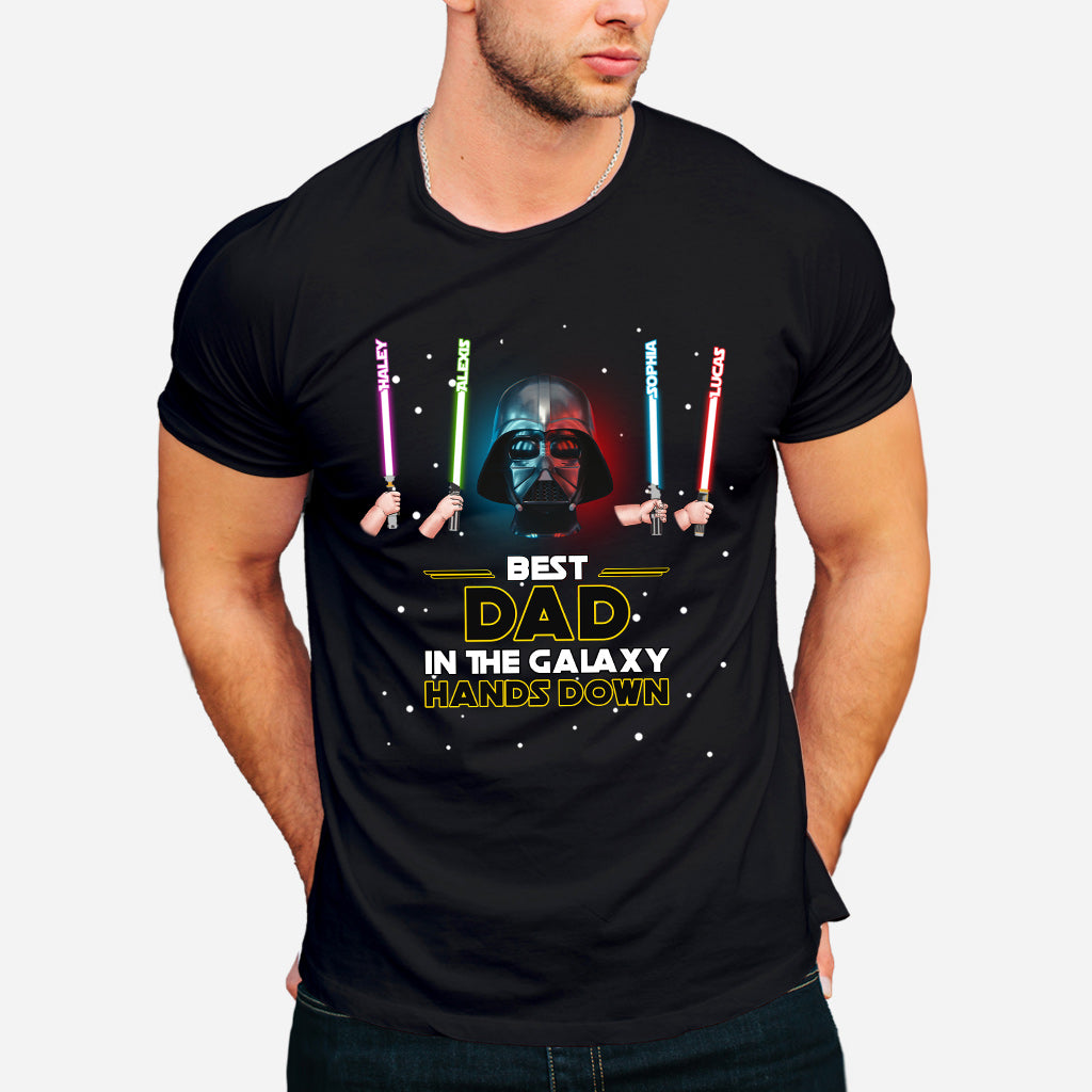 Personalized Best Dad in the Galaxy T-shirt & Hoodie Gift