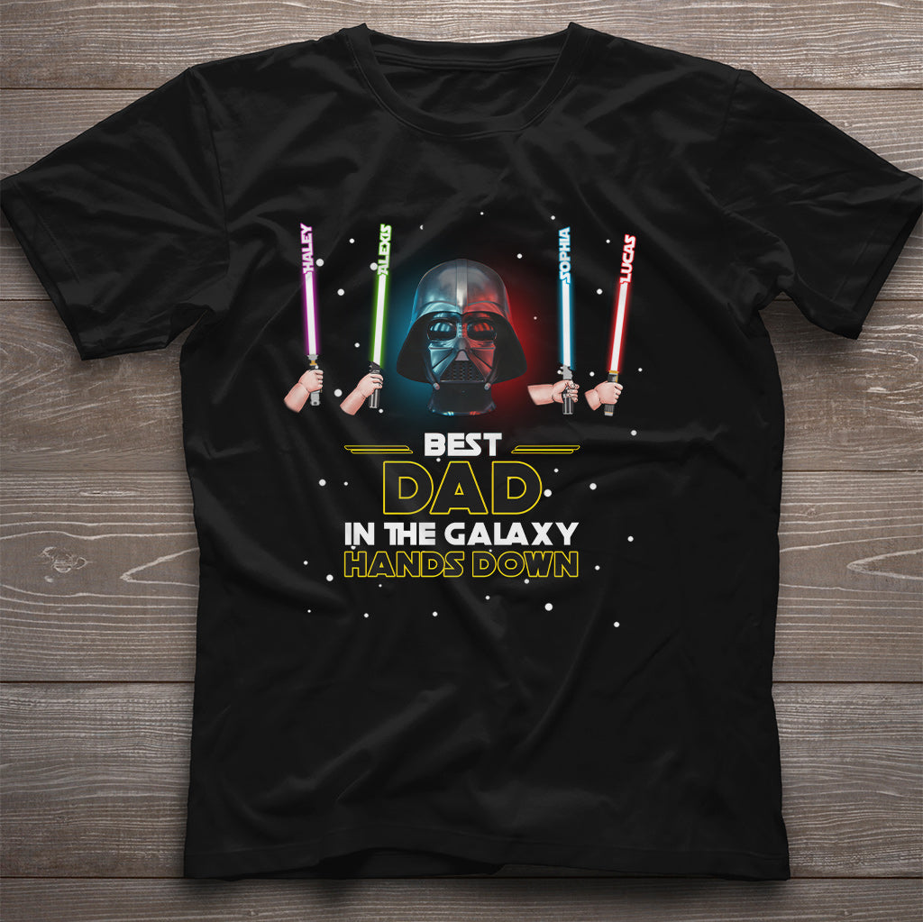 Personalized Best Dad in the Galaxy T-shirt & Hoodie Gift
