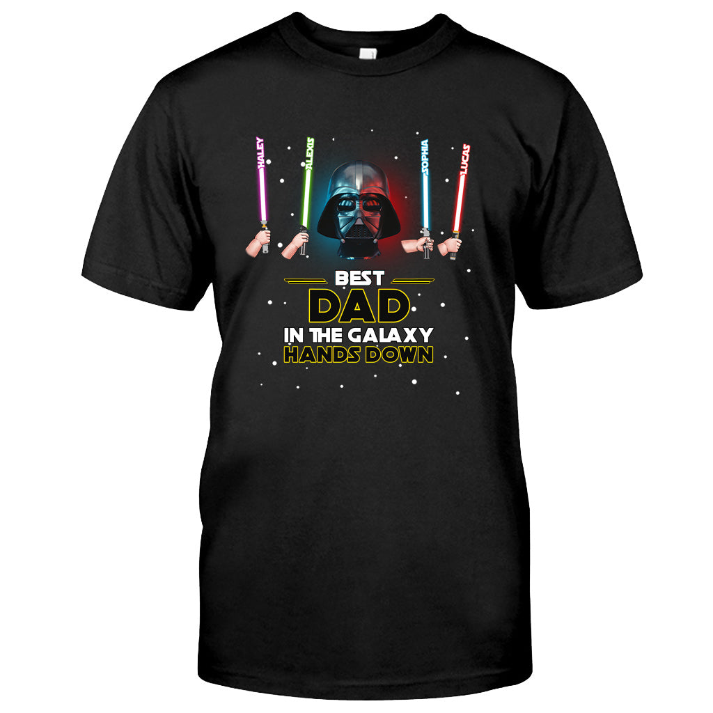 Personalized Best Dad in the Galaxy T-shirt & Hoodie Gift