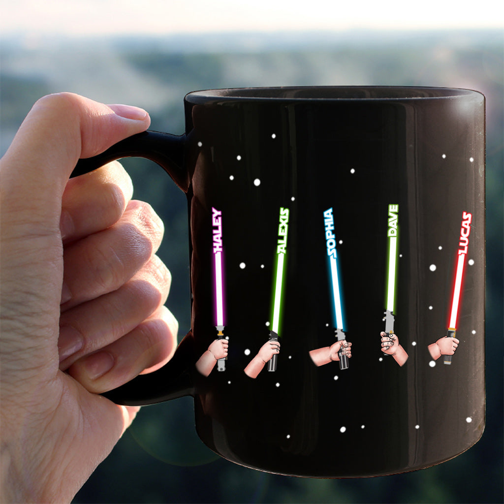 Personalized Best Dad In The Galaxy Mug Custom Names Gift