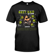 Load image into Gallery viewer, Personalized Yoda Best Dad Ever T-Shirt Hoodie Custom Names Gift
