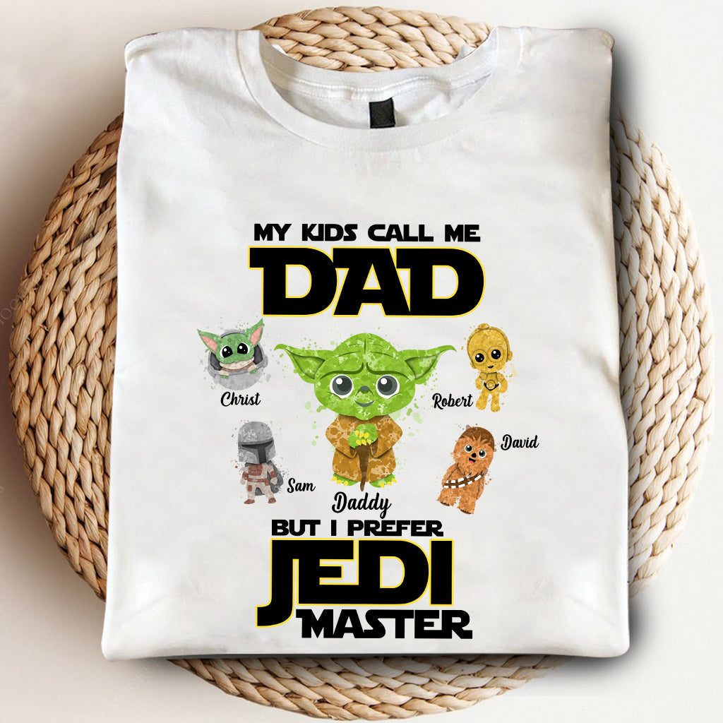 Personalized Jedi Master T-shirt for Dad with Custom Names