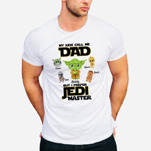 Load image into Gallery viewer, Personalized Jedi Master T-shirt for Dad with Custom Names
