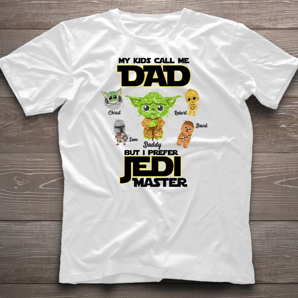 Personalized Jedi Master T-shirt for Dad with Custom Names