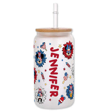 Load image into Gallery viewer, Personalized 16oz Glass Can with Straw &amp; Lid for Mom
