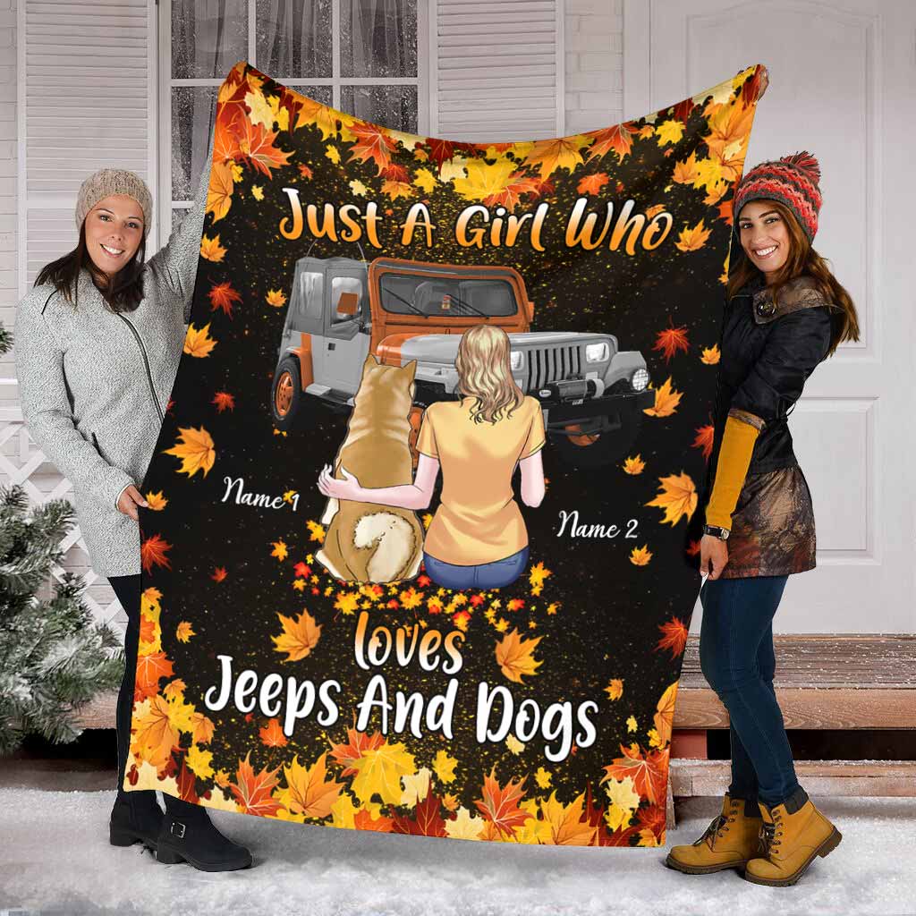 Personalized Cozy Car Blanket Custom Names for Jeep Lovers