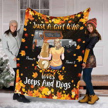 Load image into Gallery viewer, Personalized Cozy Car Blanket Custom Names for Jeep Lovers
