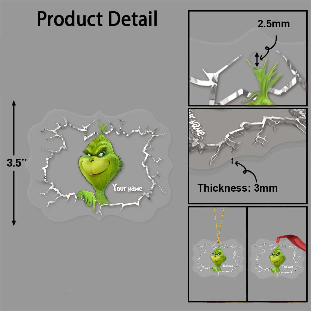 Personalized Grinchmas Ornament Custom Name Acrylic Gift for Christmas