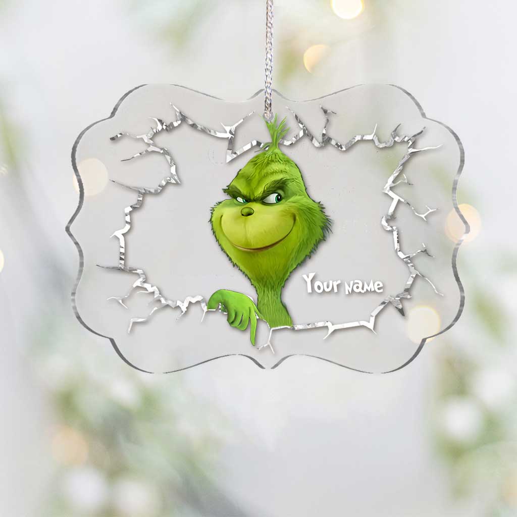 Personalized Grinchmas Ornament Custom Name Acrylic Gift for Christmas