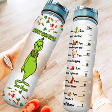 Load image into Gallery viewer, Personalized Water Tracker Bottle Merry Grinchmas Gift for Christmas
