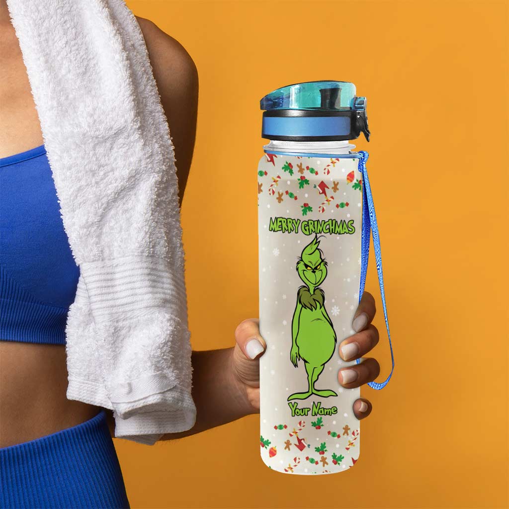 Personalized Water Tracker Bottle Merry Grinchmas Gift for Christmas
