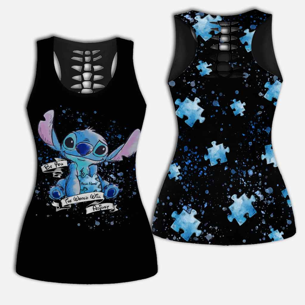 Personalized Autism Awareness Hollow Tank Top & Leggings Set