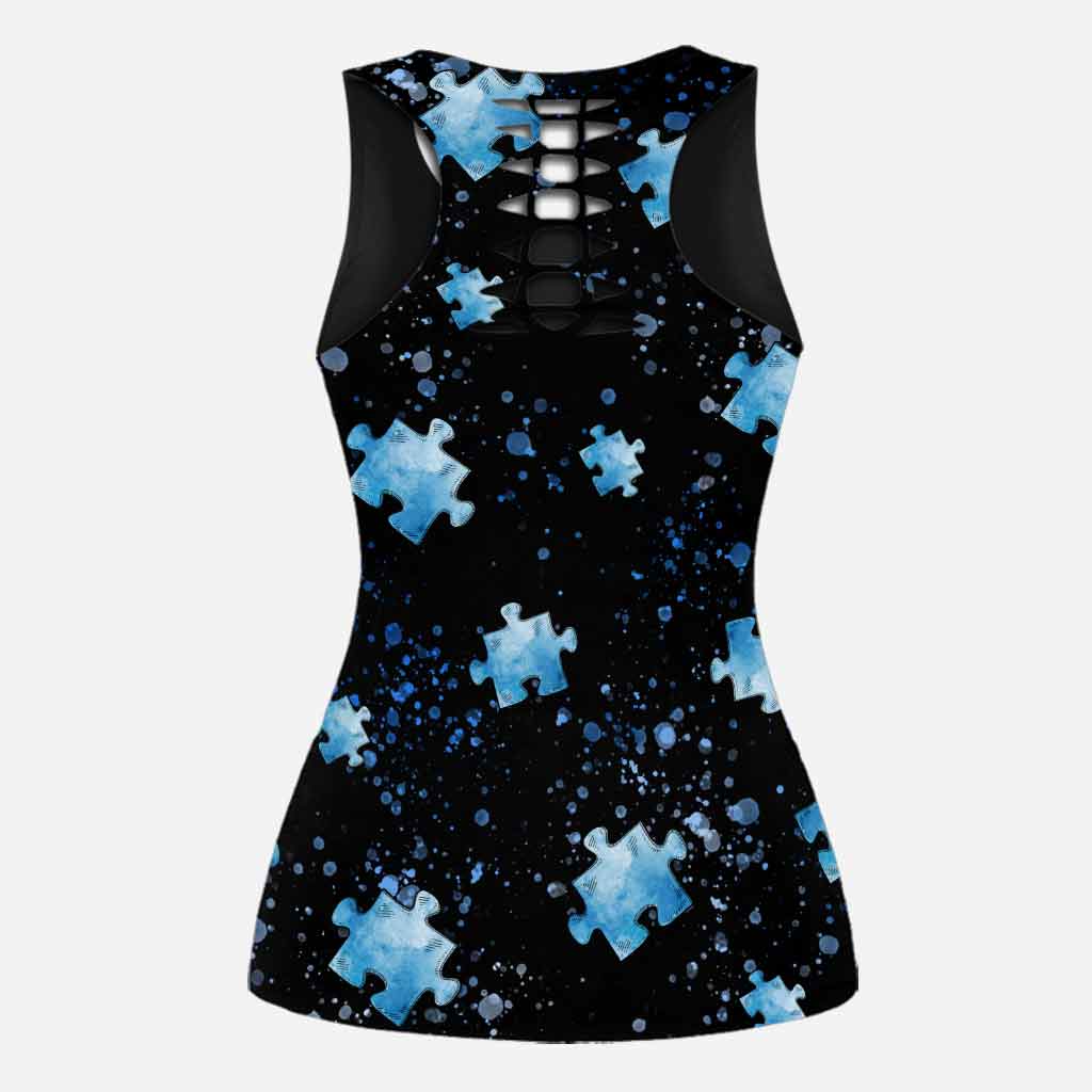 Personalized Autism Awareness Hollow Tank Top & Leggings Set