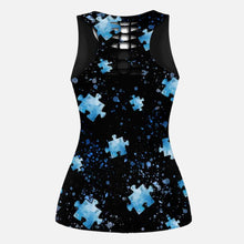 Load image into Gallery viewer, Personalized Autism Awareness Hollow Tank Top &amp; Leggings Set
