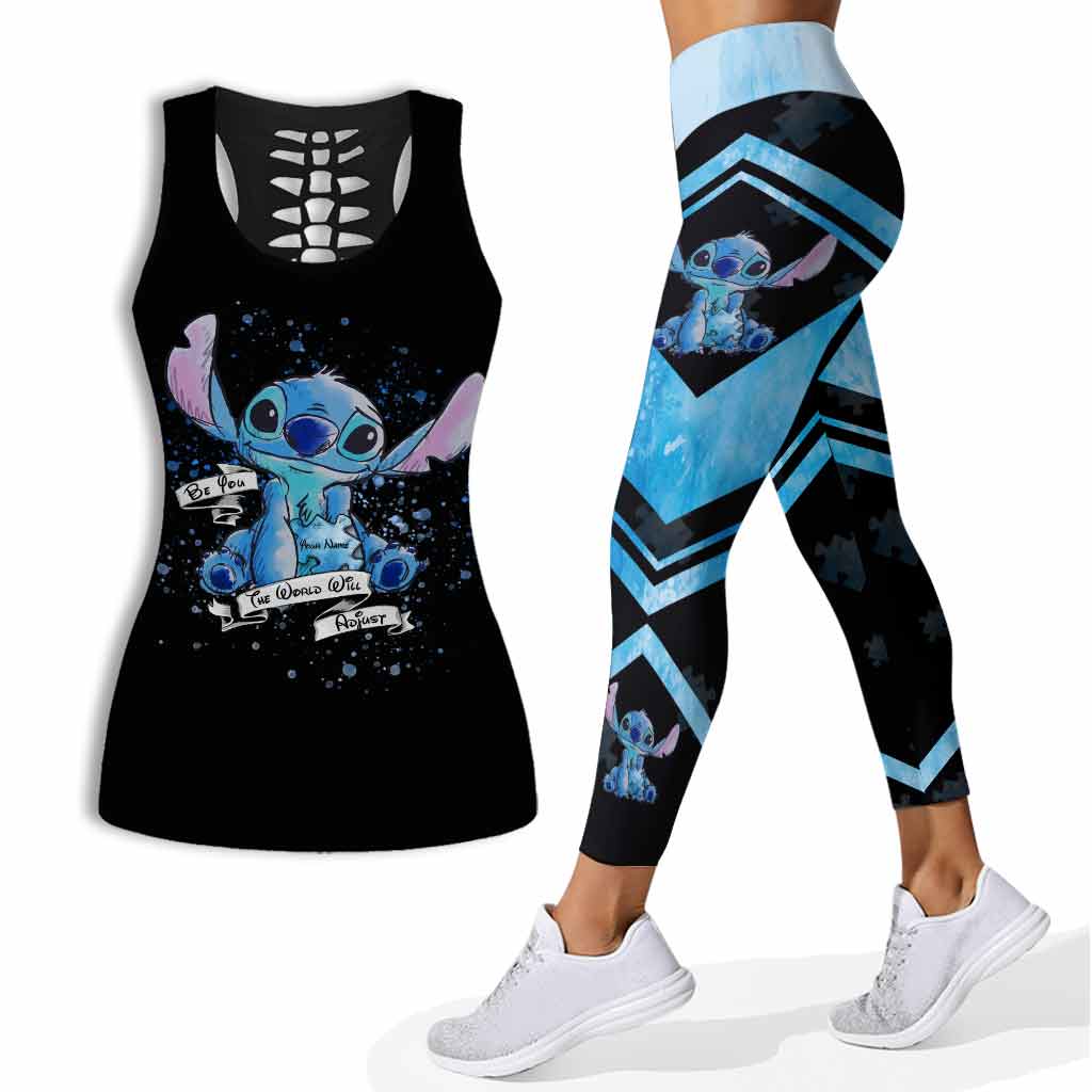 Personalized Autism Awareness Hollow Tank Top & Leggings Set