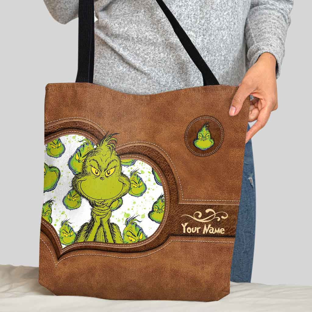 Personalized Grinch Tote Bag Custom Name Perfect Gift for Mom