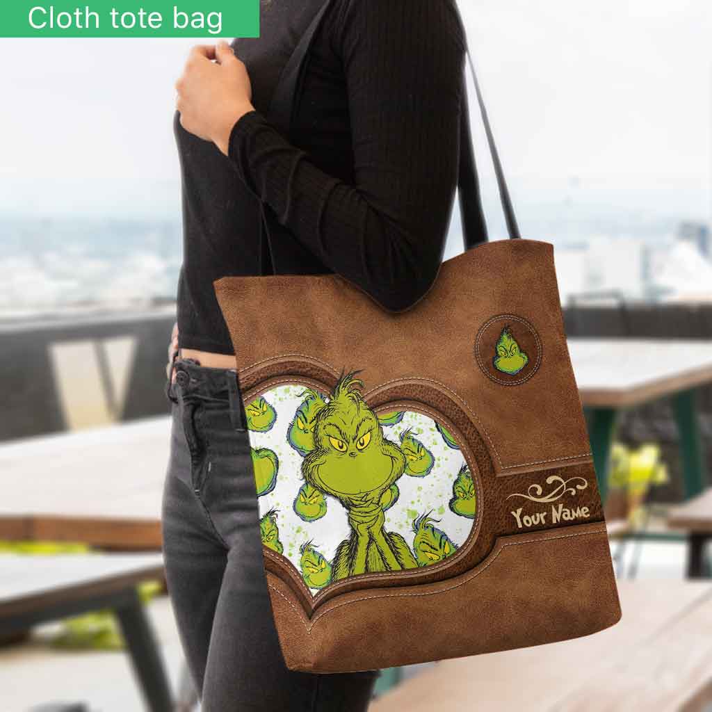 Personalized Grinch Tote Bag Custom Name Perfect Gift for Mom