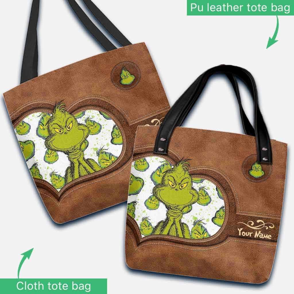 Personalized Grinch Tote Bag Custom Name Perfect Gift for Mom