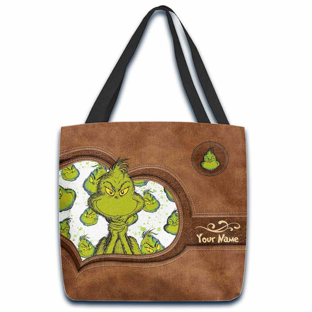 Personalized Grinch Tote Bag Custom Name Perfect Gift for Mom