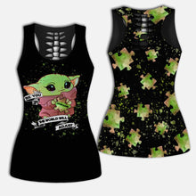 Load image into Gallery viewer, Personalized Autism Awareness Hollow Tank &amp; Leggings Set Gift
