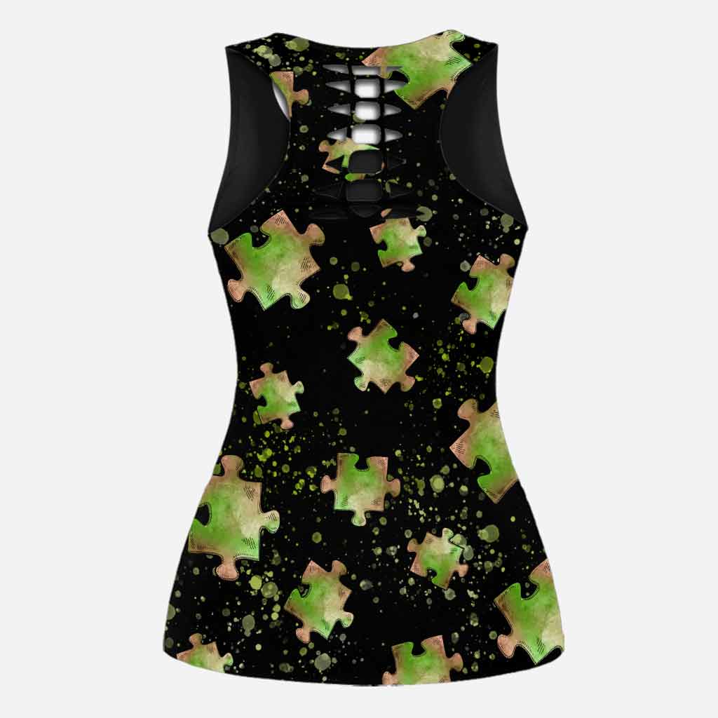 Personalized Autism Awareness Hollow Tank & Leggings Set Gift