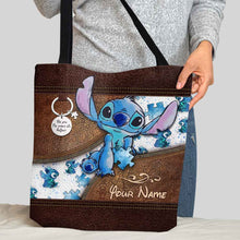 Load image into Gallery viewer, Personalized Autism Awareness Tote Bag Custom Name Gift
