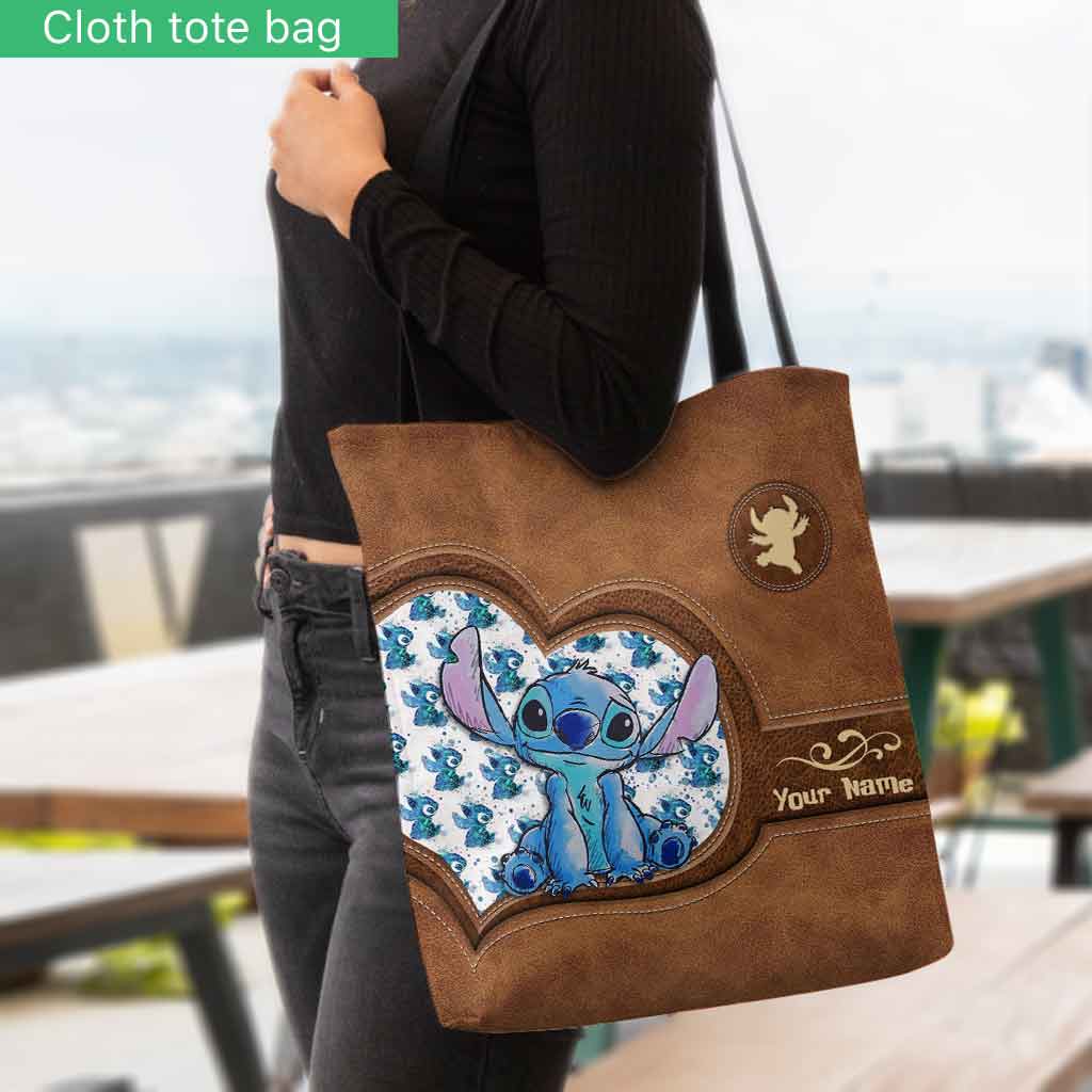 Personalized Tote Bag with Stitch Design Custom Name Gift for Mom