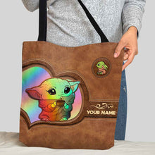 Load image into Gallery viewer, Personalized Faux Leather Tote Bag Custom Name Gift
