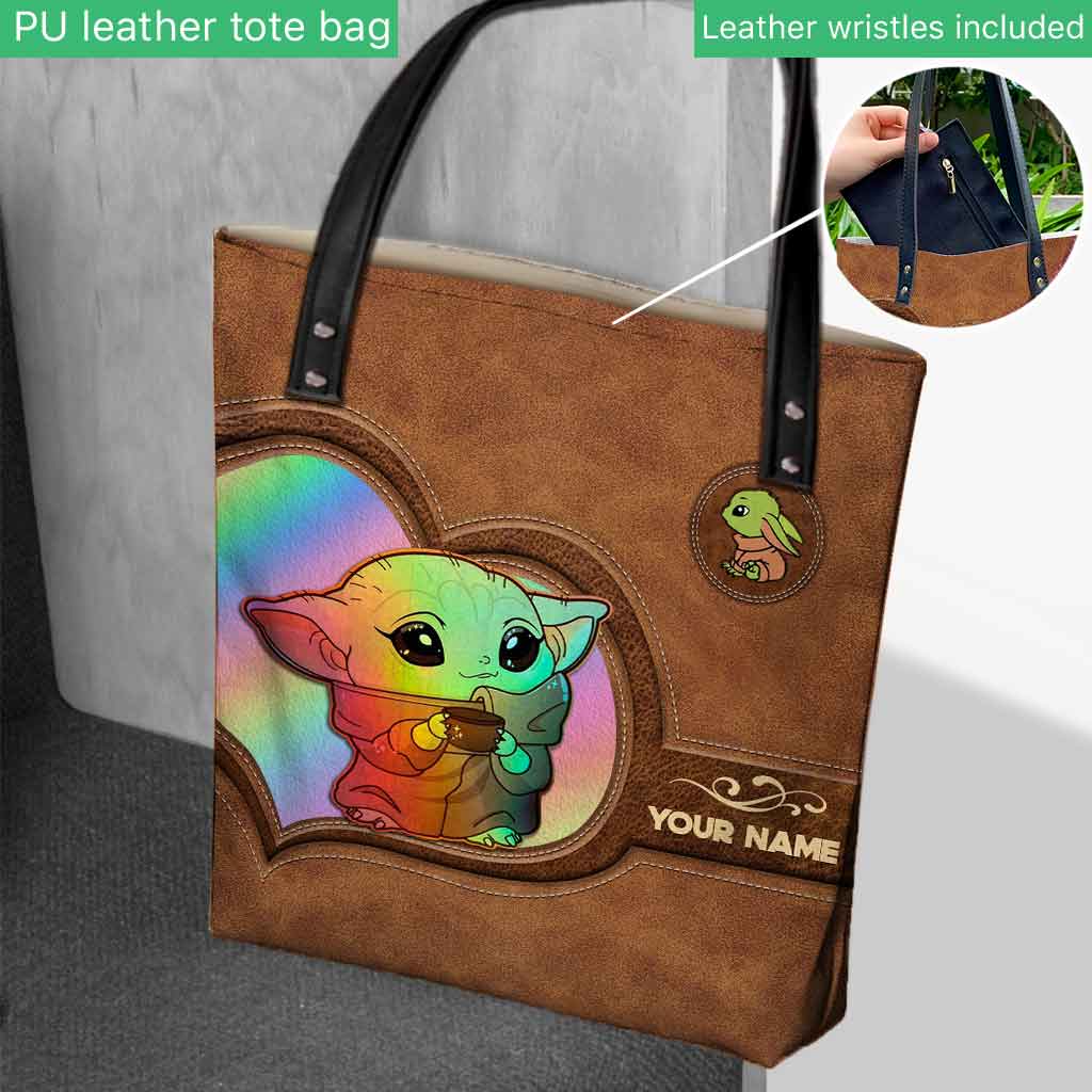 Personalized Faux Leather Tote Bag Custom Name Gift