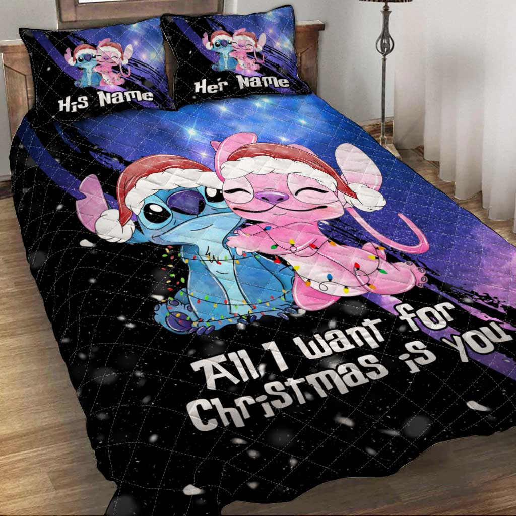 Personalized Ohana Quilt Set Christmas Gift for Couple