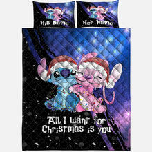Load image into Gallery viewer, Personalized Ohana Quilt Set Christmas Gift for Couple
