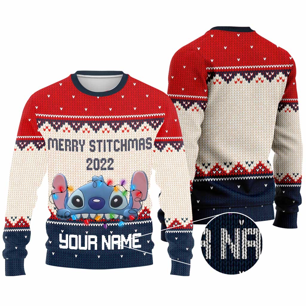 Personalized Merry Stitchmas Christmas Sweater for Family