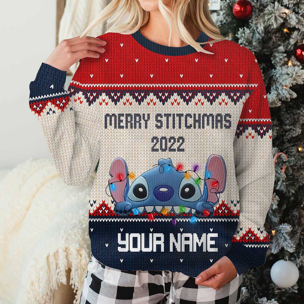 Personalized Merry Stitchmas Christmas Sweater for Family