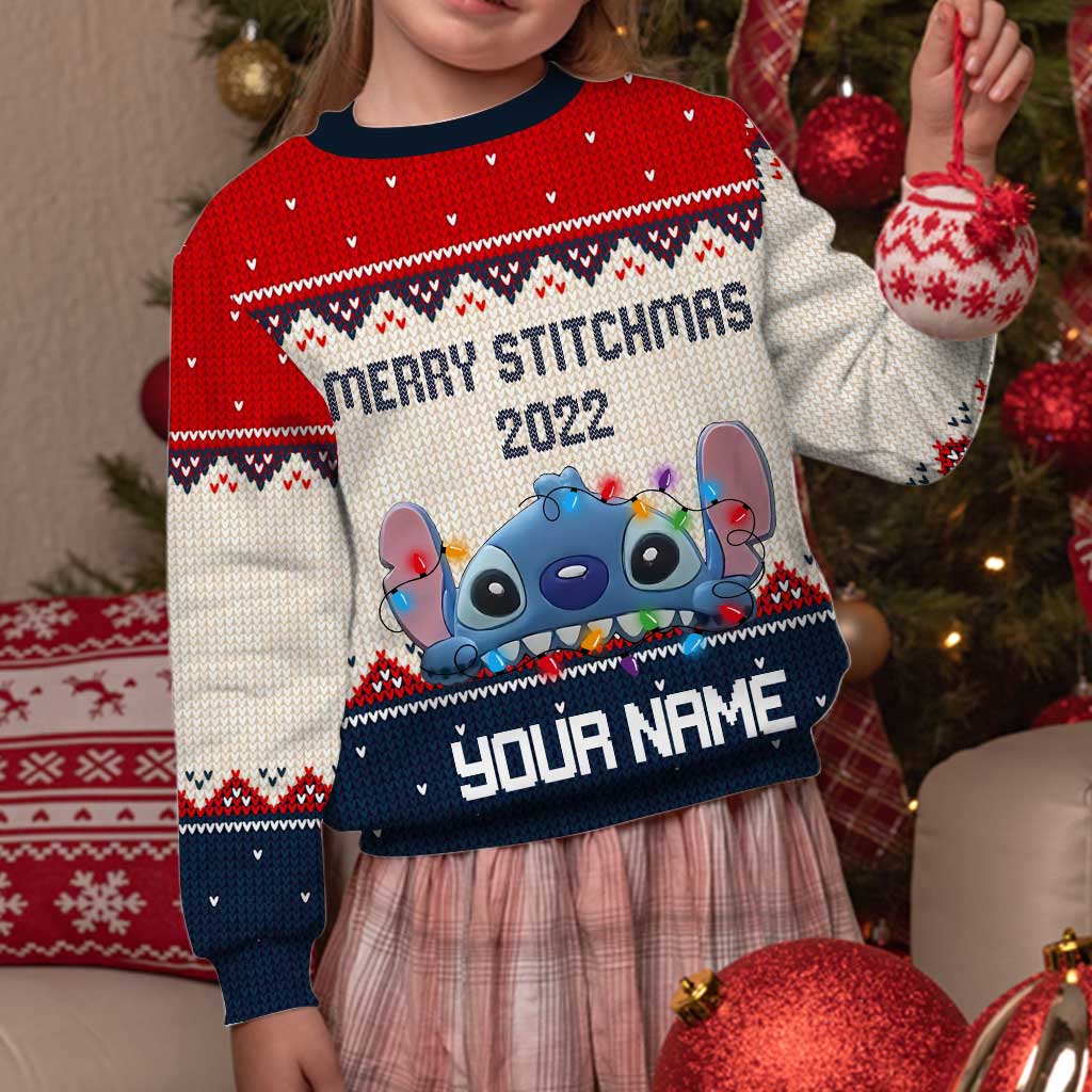 Personalized Merry Stitchmas Christmas Sweater for Family