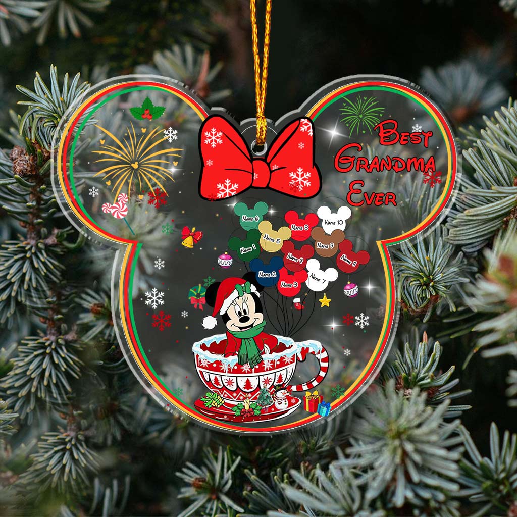 Personalized Transparent Christmas Ornament for Grandma | Custom Holiday Gift