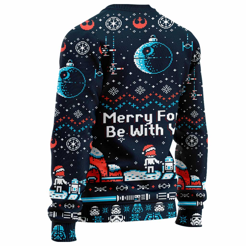 Personalized Christmas Sweater Merry Force Be With You Gift