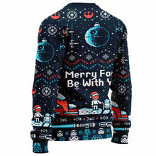Load image into Gallery viewer, Personalized Christmas Sweater Merry Force Be With You Gift

