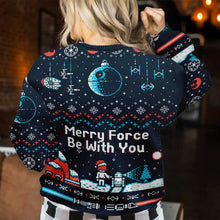 Load image into Gallery viewer, Personalized Christmas Sweater Merry Force Be With You Gift
