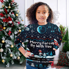 Load image into Gallery viewer, Personalized Christmas Sweater Merry Force Be With You Gift
