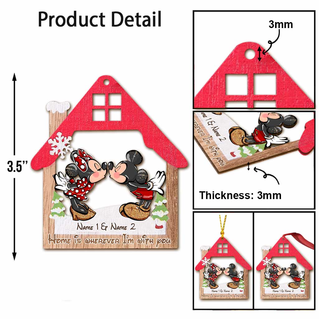 Personalized Christmas Mouse Ornament Custom Names Gift