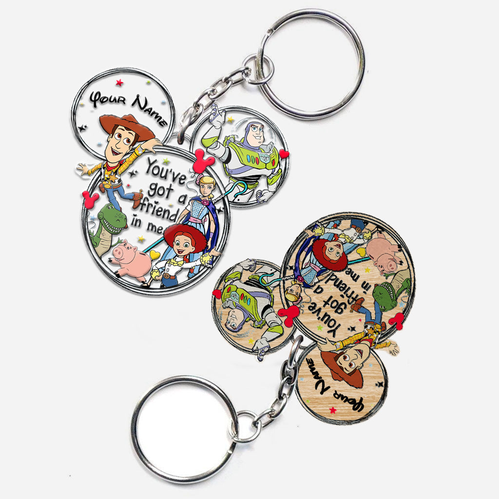 Personalized Wonderland Mouse Keychain Custom Name Gift for Kids