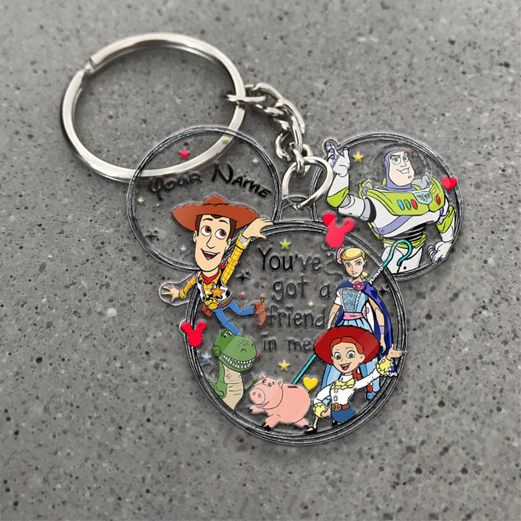 Personalized Wonderland Mouse Keychain Custom Name Gift for Kids