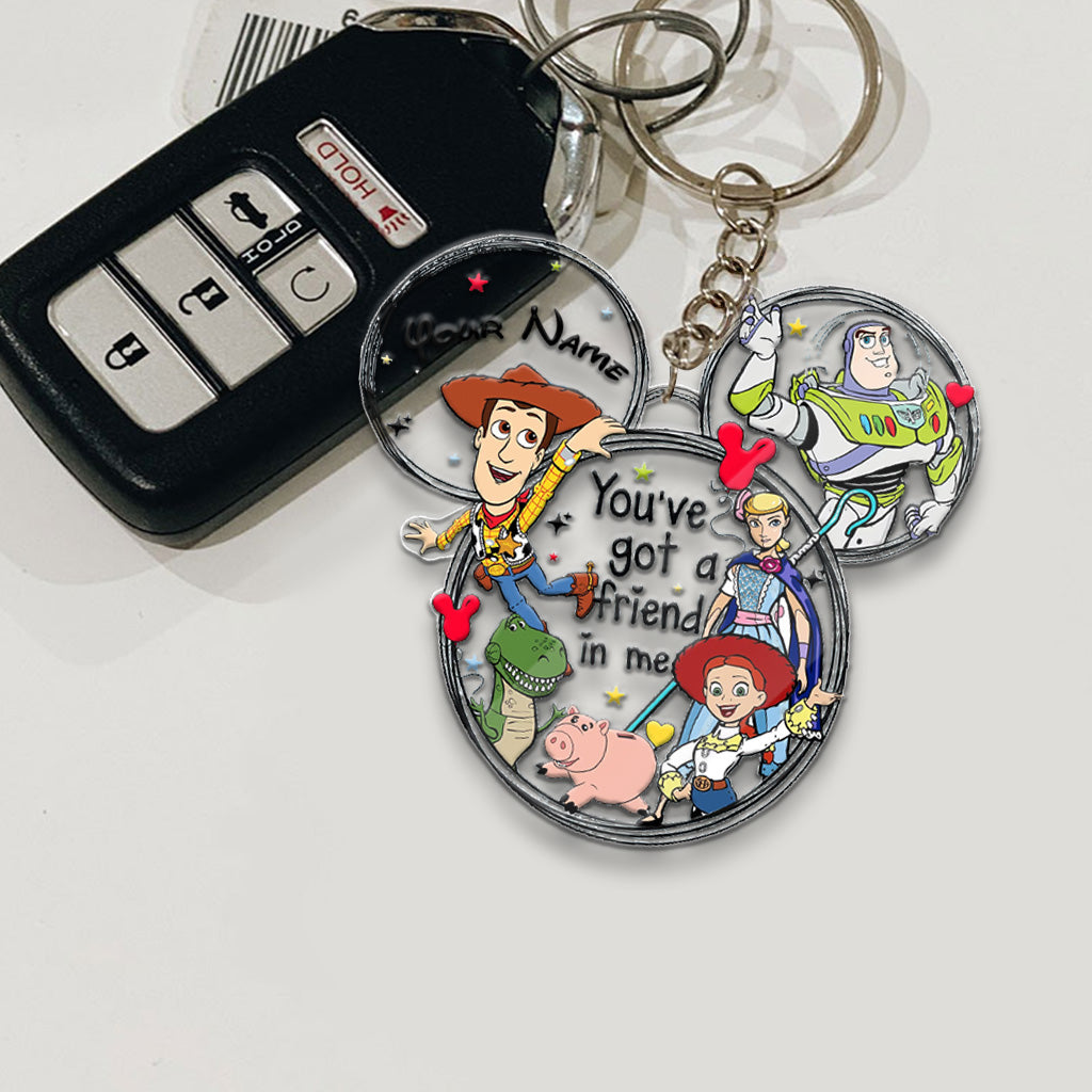 Personalized Wonderland Mouse Keychain Custom Name Gift for Kids