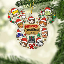 Load image into Gallery viewer, Personalized Acrylic Christmas Ornament with Star Wars Theme | Custom Name Gift
