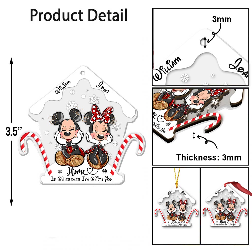 Personalized Christmas Mouse Ornament Custom Names Gift