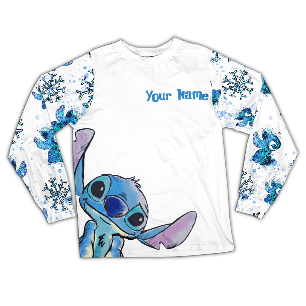 Personalized Christmas Pajama Set with Stitch Design for Family