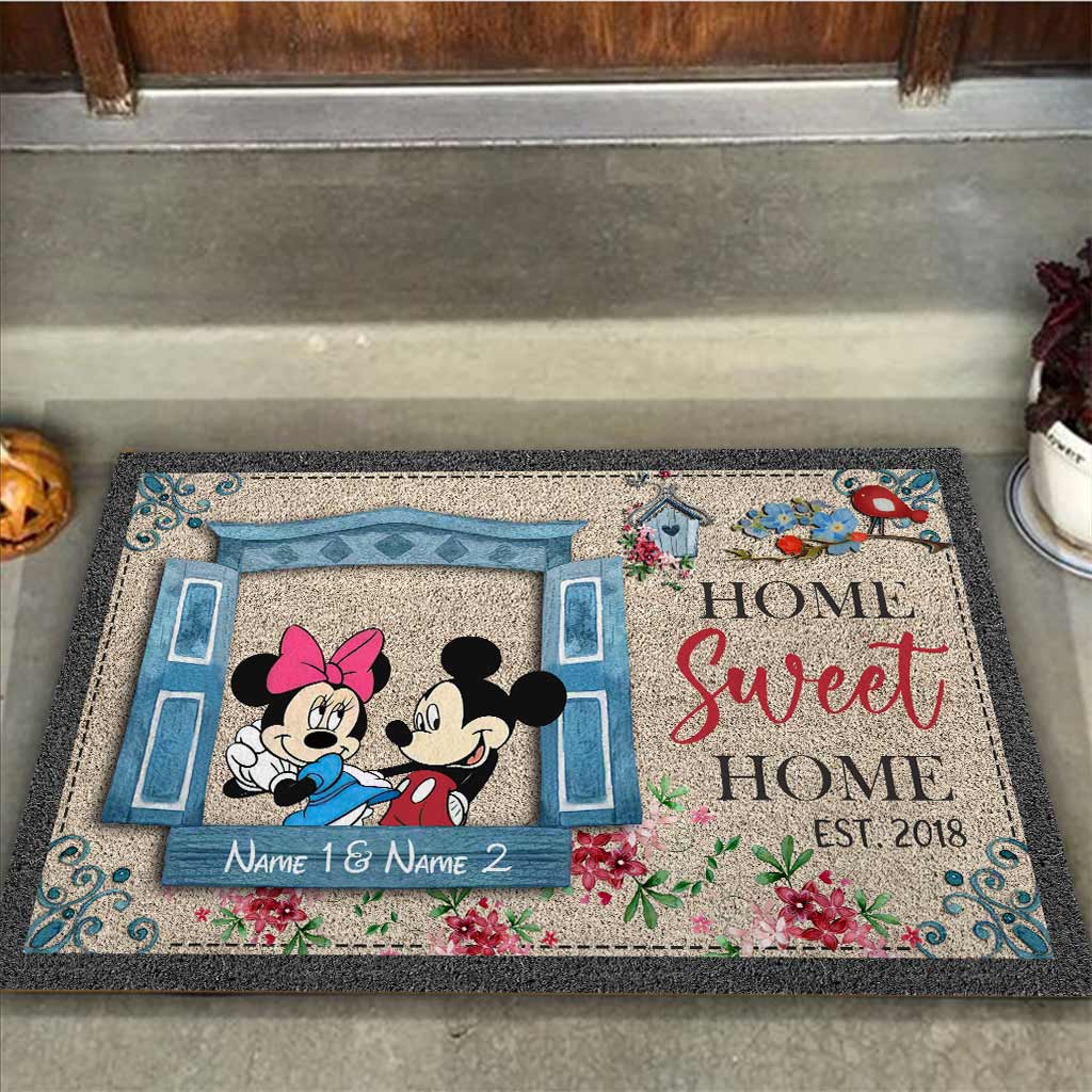 Personalized Home Sweet Home Doormat Custom Names Gift