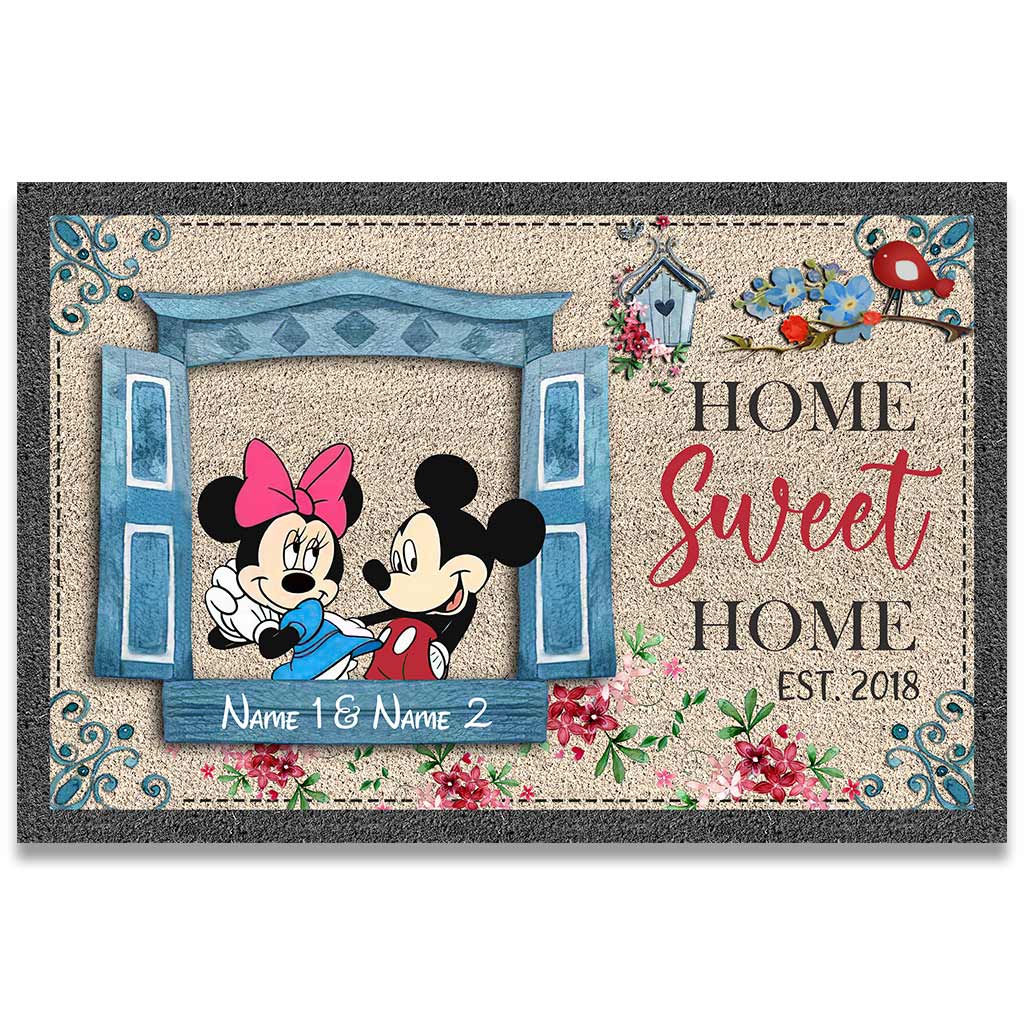 Personalized Home Sweet Home Doormat Custom Names Gift